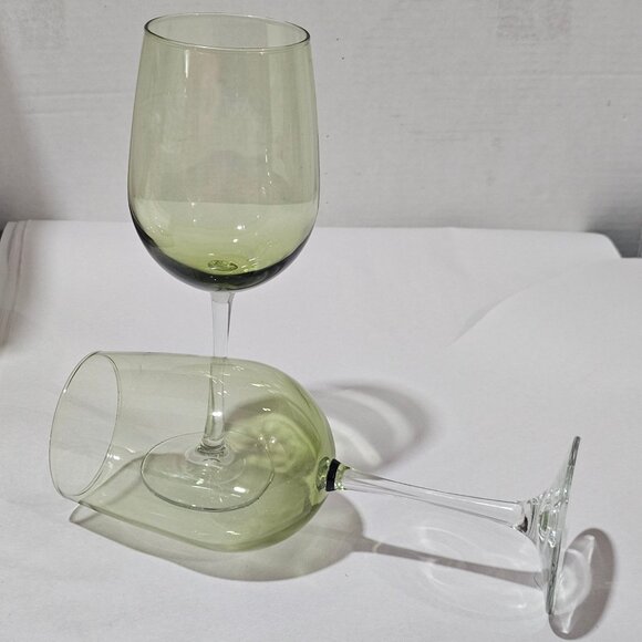 Vina Blue Libbey Red Wine Goblet 9" blown glass 17oz set of 2 stylish romantic - Picture 3 of 7